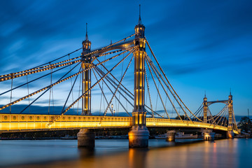 The Albert Bridge in London at nightfall