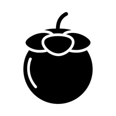 Mangosteen Icon Vector Simple Design