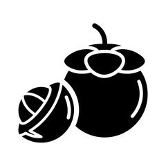 Mangosteen Icon Vector Simple Design
