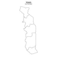 political map of Togo isolated on white background