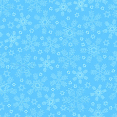 Fototapeta na wymiar Pattern Blue background with snowflakes