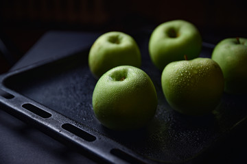 green apples on the table