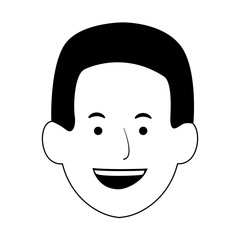 cartoon man smiling icon, flat design