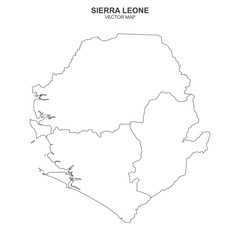 political map of Sierra Leone isolated on white background