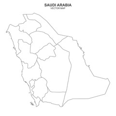 political map of Saudi Arabia isolated on white background