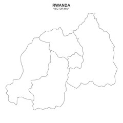 political map of Rwanda isolated on white background