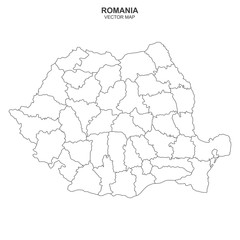 political map of Romania isolated on white background