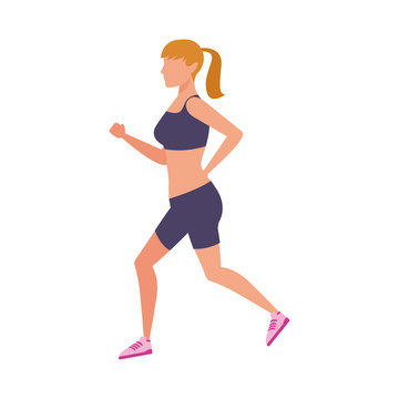 avatar fitness woman running icon