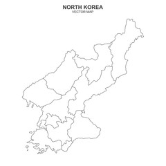 vector map of North Korea on white background