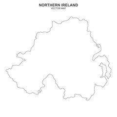 political map of Northern Ireland isolated on white background