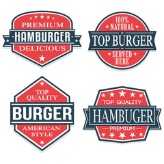 Burger Quality Seal Stamp Vector Art Design. Logo Hamburger Restaurant.