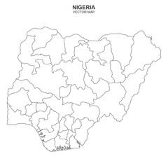 political map of Nigeria isolated on white background