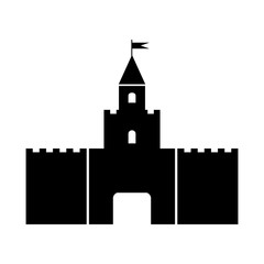Fototapeta premium Castle icon on white.