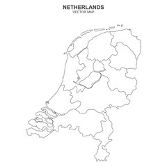 political map of Netherlands isolated on white background