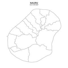 political map of Nauru isolated on white background