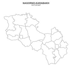 political map of Nagorno-Karabakh isolated on white background