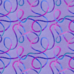 Color pencil line seamless pattern. Colorful, ornamental, on violet textured background. Hand drawn illustration. Good for wallpaper, fabric, textile design, wrapping paper, etc.