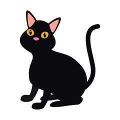 black cat icon, flat design
