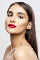 Fototapeta premium beautiful woman bare shoulders spa treatments clean skin