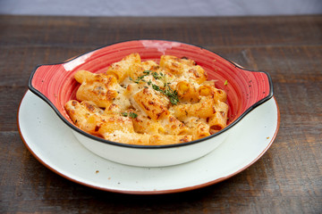 food served on wooden plates