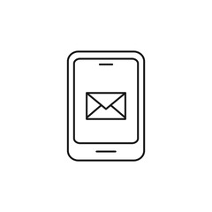 mobile messaging - minimal line web icon. simple vector illustration. concept for infographic, website or app.