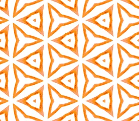 Behang Oranje Caleidoscoop naadloos patroon. Hand getekend met © Begin Again