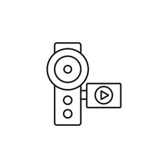 hand video camera - minimal line web icon. simple vector illustration. concept for infographic, website or app.