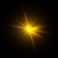 Fototapeta na wymiar Glow yellow stars.