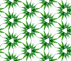 Tuinposter Green tropical seamless pattern. Hand drawn waterc © Begin Again