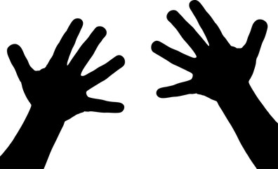 Fototapeta premium Hand silhouette isolated on white background