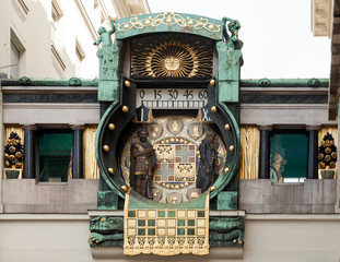 Austria - Vienna - Anker clock (Ankeruhr, 1911) over Hohen Markt, the famous astronomical clock...