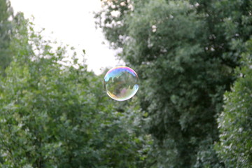 Big bubble flying in the Park
