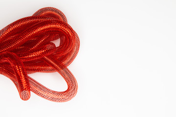 Red Christmas spring over white background