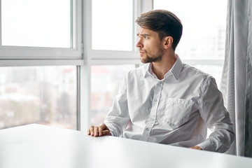 Fototapeta premium businessman sitting at his desk