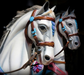 Fototapeta na wymiar Karusselpferde - merry-go-round horses