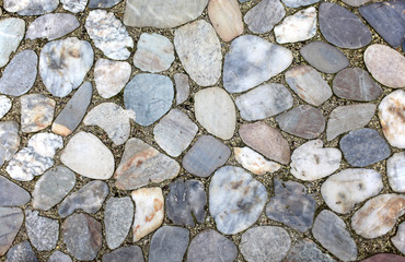 Pflasterung Kieselsteinen - pavement made from pebbles
