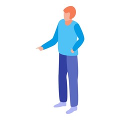 Indication man icon. Isometric of indication man vector icon for web design isolated on white background