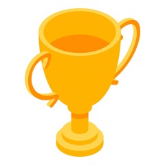 Gold cup icon. Isometric of gold cup vector icon for web design isolated on white background