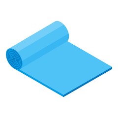 Yoga mat icon. Isometric of yoga mat vector icon for web design isolated on white background