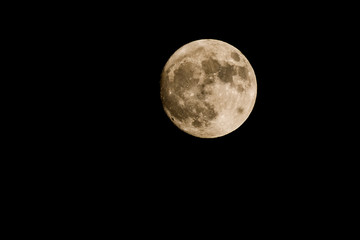 full moon in dark night