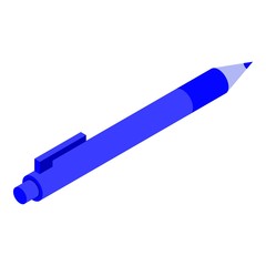 Blue pen icon. Isometric of blue pen vector icon for web design isolated on white background