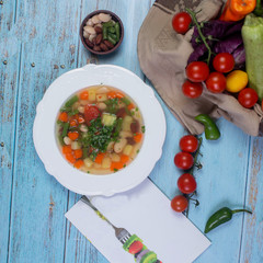 vegetables soup on the table