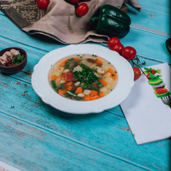 vegetables soup on the table