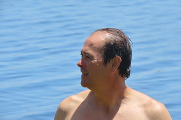 portrait of man on the beach