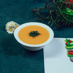 tasty lace soup on the table