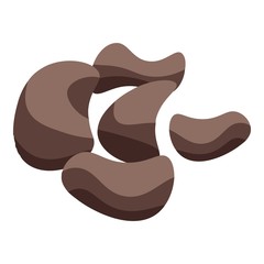 Chocolate nuts icon. Isometric of chocolate nuts vector icon for web design isolated on white background