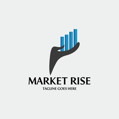 market rise logo. Vector illustration