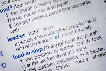 Dictionary definition of the dictionary word leader and leadership