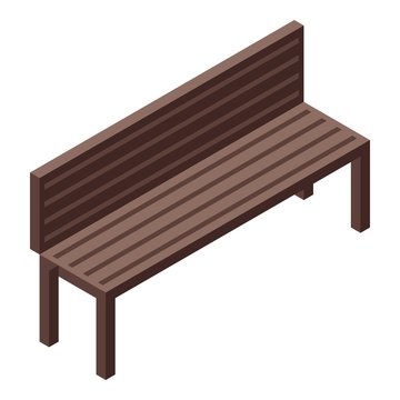 Park bench icon. Isometric of park bench vector icon for web design isolated on white background