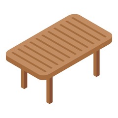 Backyard table icon. Isometric of backyard table vector icon for web design isolated on white background